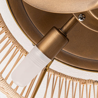 14" Farmhouse DC Motor Flush Mount Reversible Iron Ceiling Fan with LED Lighting and Remote Control - ParrotUncle