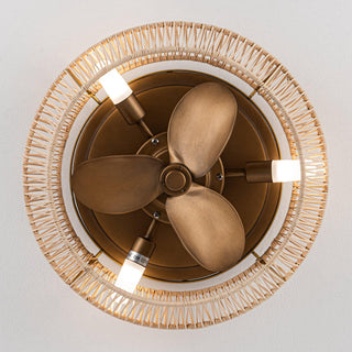 14" Farmhouse DC Motor Flush Mount Reversible Iron Ceiling Fan with LED Lighting and Remote Control - ParrotUncle