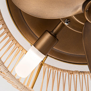 14" Farmhouse DC Motor Flush Mount Reversible Iron Ceiling Fan with LED Lighting and Remote Control - ParrotUncle