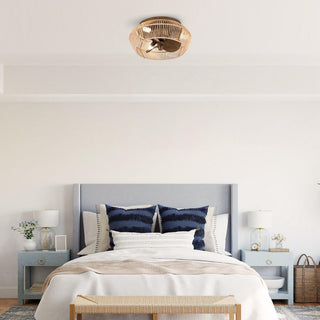 14" Farmhouse DC Motor Flush Mount Reversible Iron Ceiling Fan with LED Lighting and Remote Control - ParrotUncle