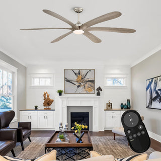 72" Jaydn Farmhouse Satin Nickel DC Motor Downrod Mount Reversible Ceiling Fan with Lighting and Remote Control