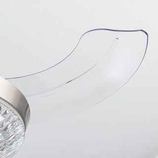 36" Brownesville Modern Chrome Downrod Mount Crystal Ceiling Fan with Lighting and Remote Control - ParrotUncle