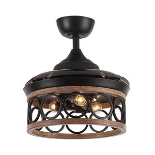 36" Mirelle Farmhouse Downrod Mount Ceiling Fan with Lighting and Wall Control - ParrotUncle