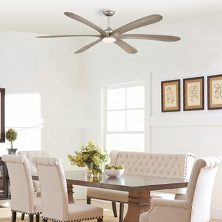 72" Jaydn Farmhouse Satin Nickel DC Motor Downrod Mount Reversible Ceiling Fan with Lighting and Remote Control