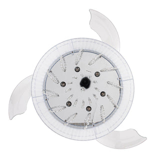 42" Modern Chrome Downrod Mount Crystal Ceiling Fan with Lighting and Remote Control - ParrotUncle