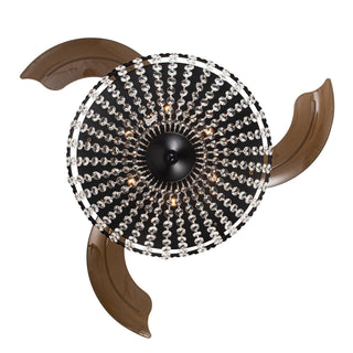 42" Servantes Modern Downrod Mount Crystal Ceiling Fan with Lighting and Remote Control - ParrotUncle