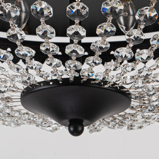 42" Servantes Modern Downrod Mount Crystal Ceiling Fan with Lighting and Remote Control - ParrotUncle