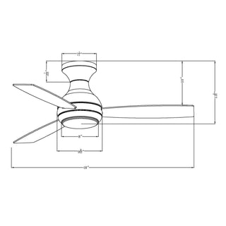 48" Beckette Modern Flush Mount Reversible Ceiling Fan with Lighting and Remote Control - ParrotUncle