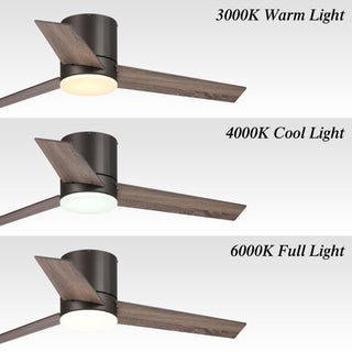 48" Kielah Traditional Flush Mount Reversible Ceiling Fan with Lighting and Remote Control - ParrotUncle