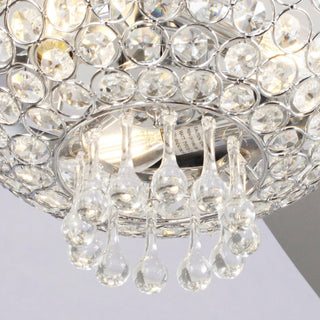 52" Kanpur Modern Chrome Flush Mount Reversible Crystal Ceiling Fan with Lighting and Remote Control - ParrotUncle