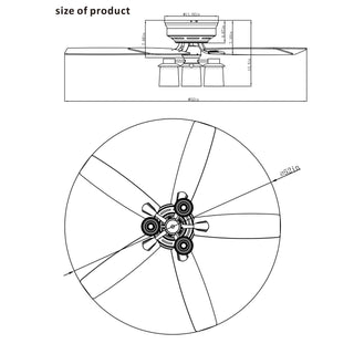 52" Modern Flush Mount Reversible Ceiling Fan with Lighting and Remote Control - ParrotUncle