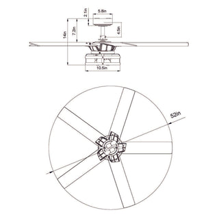 52" Prayag Industrial Downrod Mount Reversible Ceiling Fan with Lighting and Remote Control - ParrotUncle