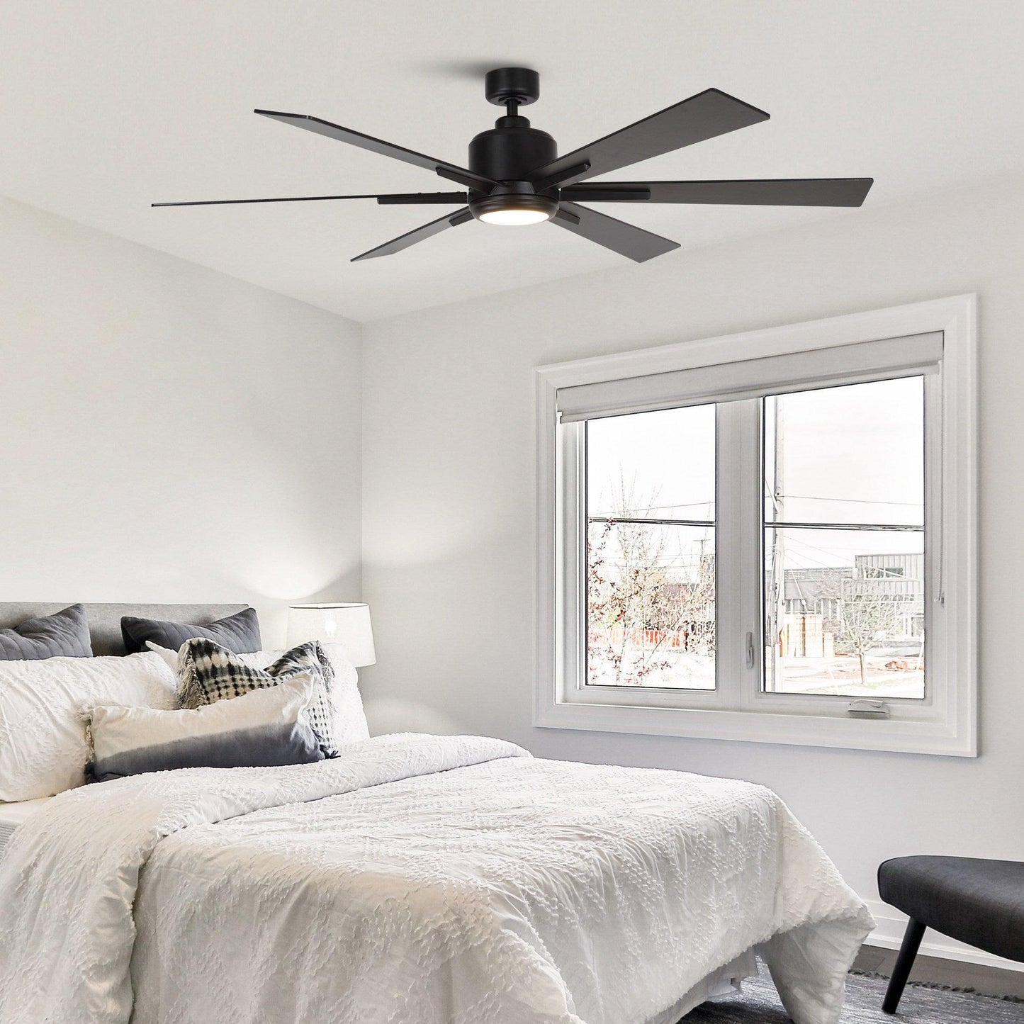 65" Balachandran Industrial Downrod Mount Ceiling Fan with Lighting and Remote Control - ParrotUncle