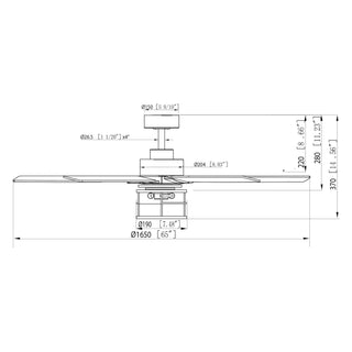 65" Modern DC Motor Downrod Mount Reversible Ceiling Fan with Lighting and Remote Control - ParrotUncle