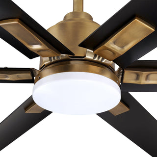 72" Bankston Modern DC Motor Downrod Mount Reversible Ceiling Fan with Lighting and Remote Control - ParrotUncle