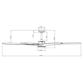 72" Jaydn Modern Satin Nickel DC Motor Downrod Mount Reversible Ceiling Fan with Lighting and Remote Control - ParrotUncle