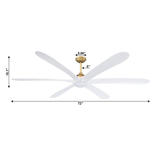 72" Jaydn Modern Satin Nickel DC Motor Downrod Mount Reversible Ceiling Fan with Lighting and Remote Control - ParrotUncle