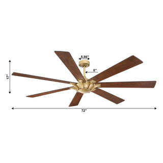 72" Modern DC Motor Brushed Nickel Downrod Mount Reversible Ceiling Fan with Remote Control - ParrotUncle