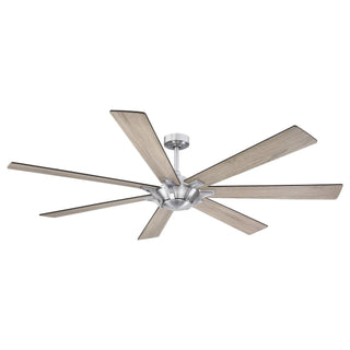 72" Modern DC Motor Brushed Nickel Downrod Mount Reversible Ceiling Fan with Remote Control - ParrotUncle