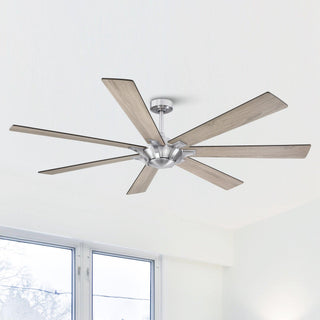 72" Modern DC Motor Brushed Nickel Downrod Mount Reversible Ceiling Fan with Remote Control - ParrotUncle