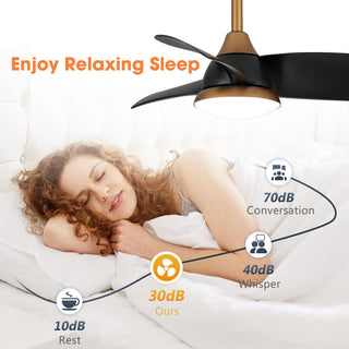 28" Modern Black DC Motor Downrod Mount Reversible Ceiling Fan with LED Lighting and Remote Control