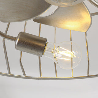 20 Inch Silver Flush Mount Ceiling Fan with Light APP and Remote Control