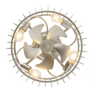 20 Inch Silver Flush Mount Ceiling Fan with Light APP and Remote Control