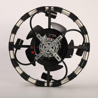 18 Inch Black Industrial Flush Mount Ceiling Fan with Light APP and Remote Control