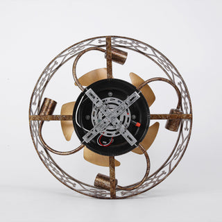 18 Inch Golden Industrial Flush Mount Ceiling Fan with Light APP and Remote Control