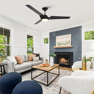 60" DC Motor 3 Blades Wall Control Ceiling Fan with LED Lighting