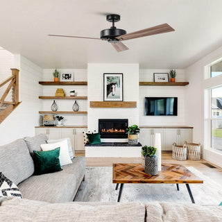 52" Wall Control Industrial Downrod Mount 4 Speed Ceiling Fan