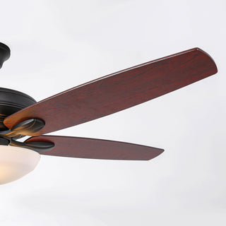 52" Traditional Pull Chain 5 Blades Downrod Flush Mount AC Motor Large Ceiling Fan with Light