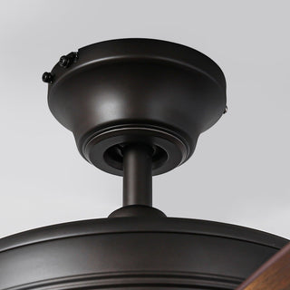 52" Traditional Pull Chain 5 Blades Downrod Flush Mount AC Motor Large Ceiling Fan with Light