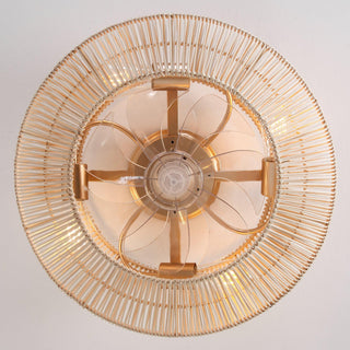 20 Inch Flora DC Motor Farmhouse Flush Mount Ceiling Fan with Light