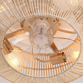 20 Inch Flora DC Motor Farmhouse Flush Mount Ceiling Fan with Light