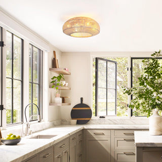 20 Inch Flora DC Motor Farmhouse Flush Mount Ceiling Fan with Light