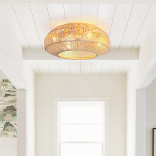 20 Inch Flora DC Motor Farmhouse Flush Mount Ceiling Fan with Light