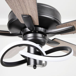 52 Inch Oregon DC Motor Modern Downrod Ceiling Fan with LED Light