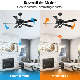 52 Inch Oregon DC Motor Modern Downrod Ceiling Fan with LED Light