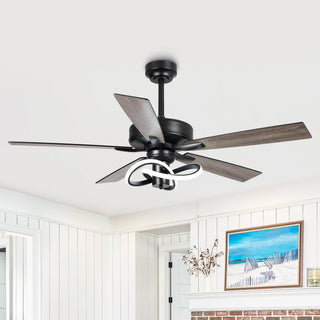 52 Inch Oregon DC Motor Modern Downrod Ceiling Fan with LED Light