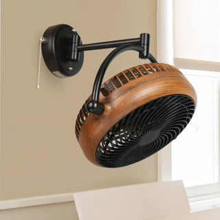 13" Industrial Brown Bathroom Ceiling Fan with Pull Chain