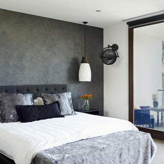 13" Industrial Black Bathroom Ceiling Fan with Pull Chain