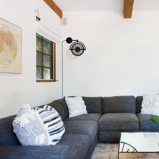 13" Industrial Black Bathroom Ceiling Fan with Pull Chain