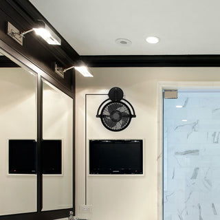 13" Industrial Black Bathroom Ceiling Fan with Pull Chain