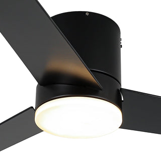 48" Flush Mount Ceiling Fan 3 Blades with LED Lighting and Remote Control