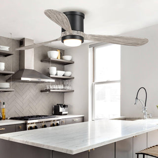 52" Anyan Farmhouse Flush Mount Reversible Ceiling Fan with Lighting and Remote Control