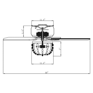 48" New Delhi Farmhouse Flush Mount Reversible Ceiling Fan with Lighting and Remote Control