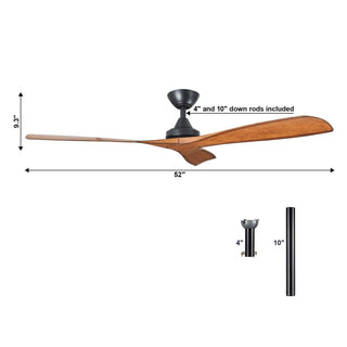 52" Jovie Industrial Farmhouse Design DC Motor Ceiling Fan with Remote Control and Lifetime Warranty