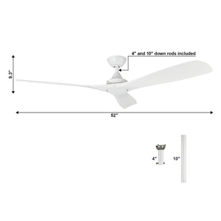 52" Jovie Industrial Farmhouse Design DC Motor Ceiling Fan with Remote Control and Lifetime Warranty