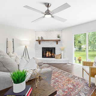 48" Linden DC Motor Downrod Mount Reversible Ceiling Fan with Lighting and Remote Control